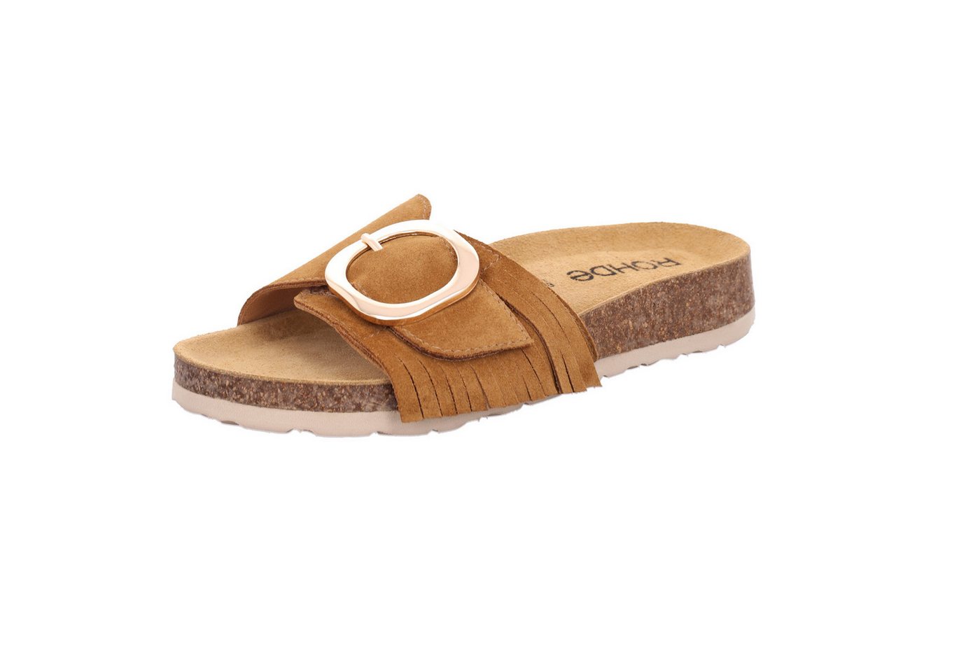 Rohde MILANO Pantolette Strandschuh, Urlaubsschuh, Sommerschuh mit Bast Plateau
