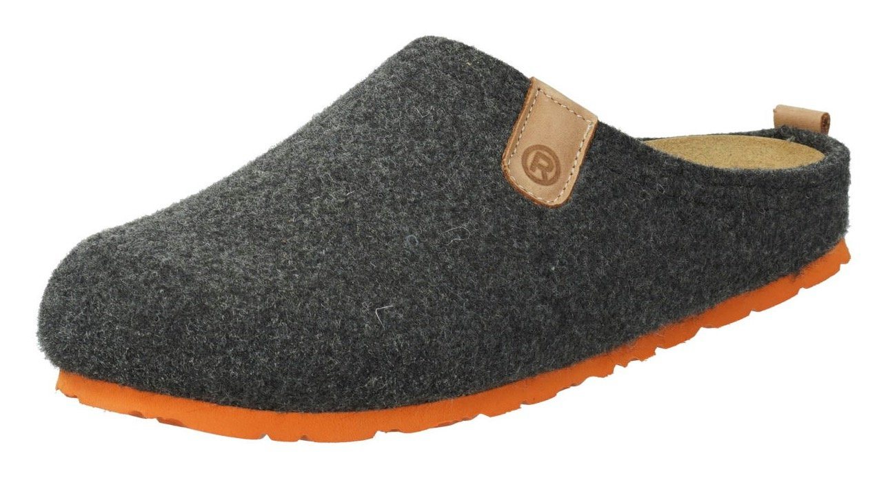 Rohde NAPOLI-H Pantoffel, Clog, Hausschuh, Homeslipper mit herausnehmbarer Innensohle (grau)