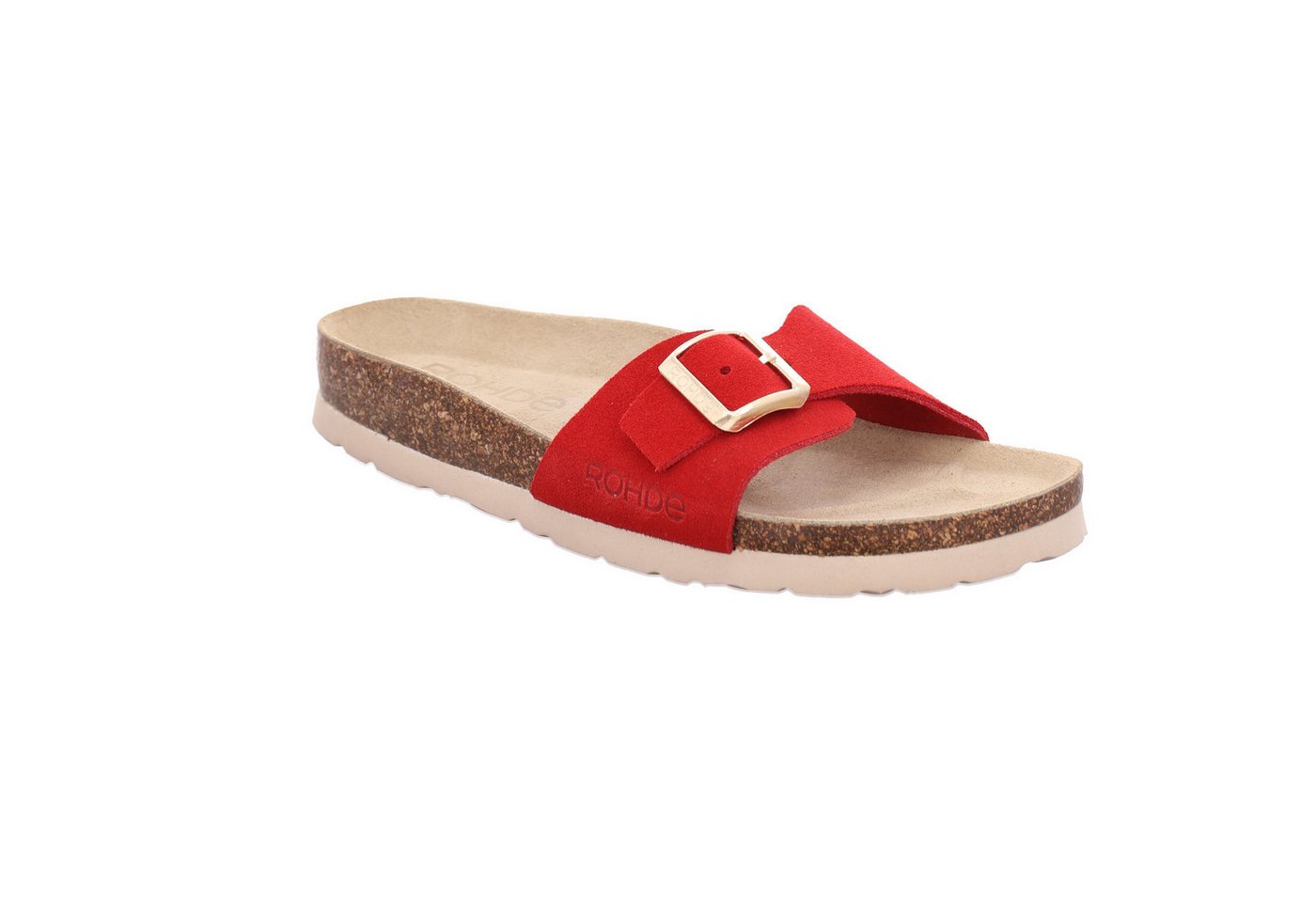 Rohde SUNNYS N°11 Pantolette Sommerschuh, Schlappen mit vorgeformtem Softfußbett (rot)
