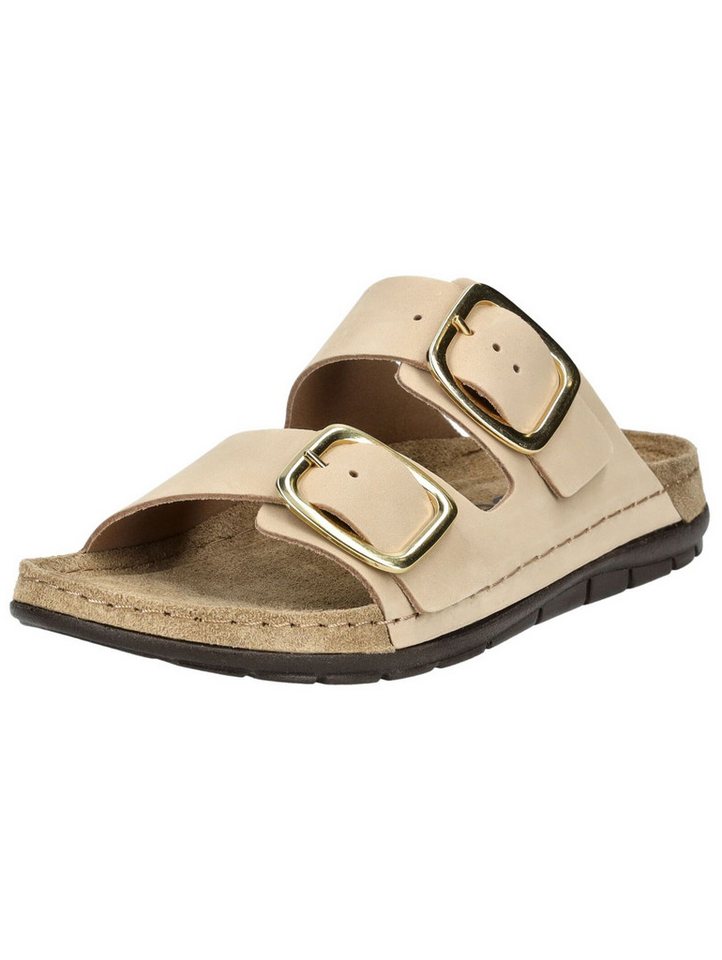 Rohde Pantoletten Nubukleder Hausschuh (beige)