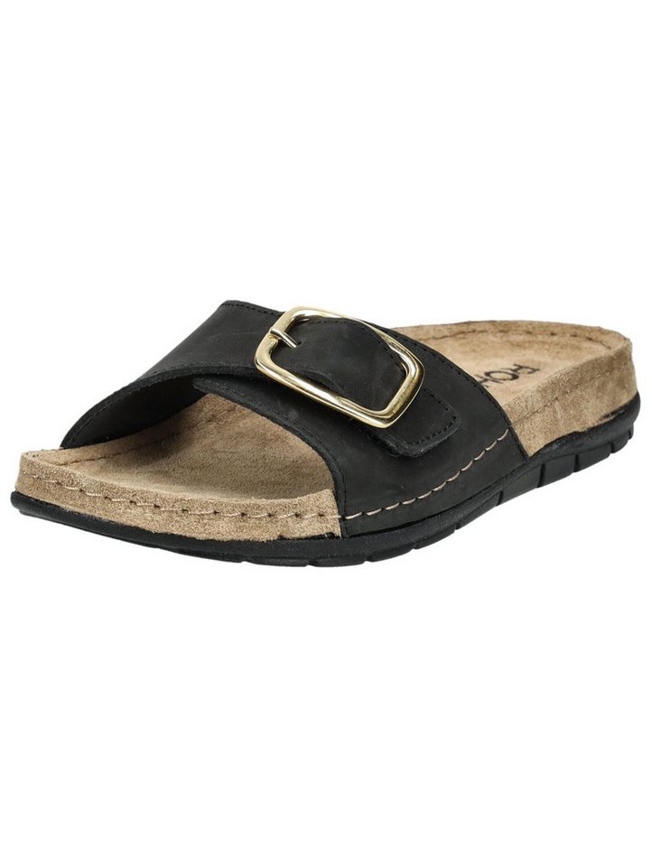 Rohde Pantoletten Nubukleder Hausschuh (schwarz)