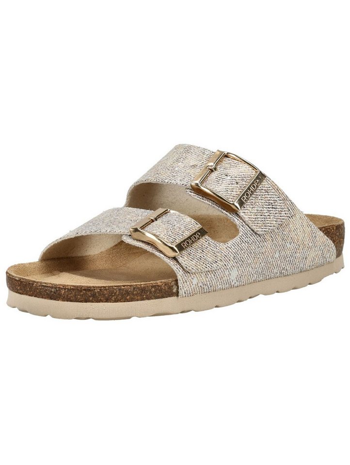 Rohde Pantoletten Veloursleder Pantolette (beige)
