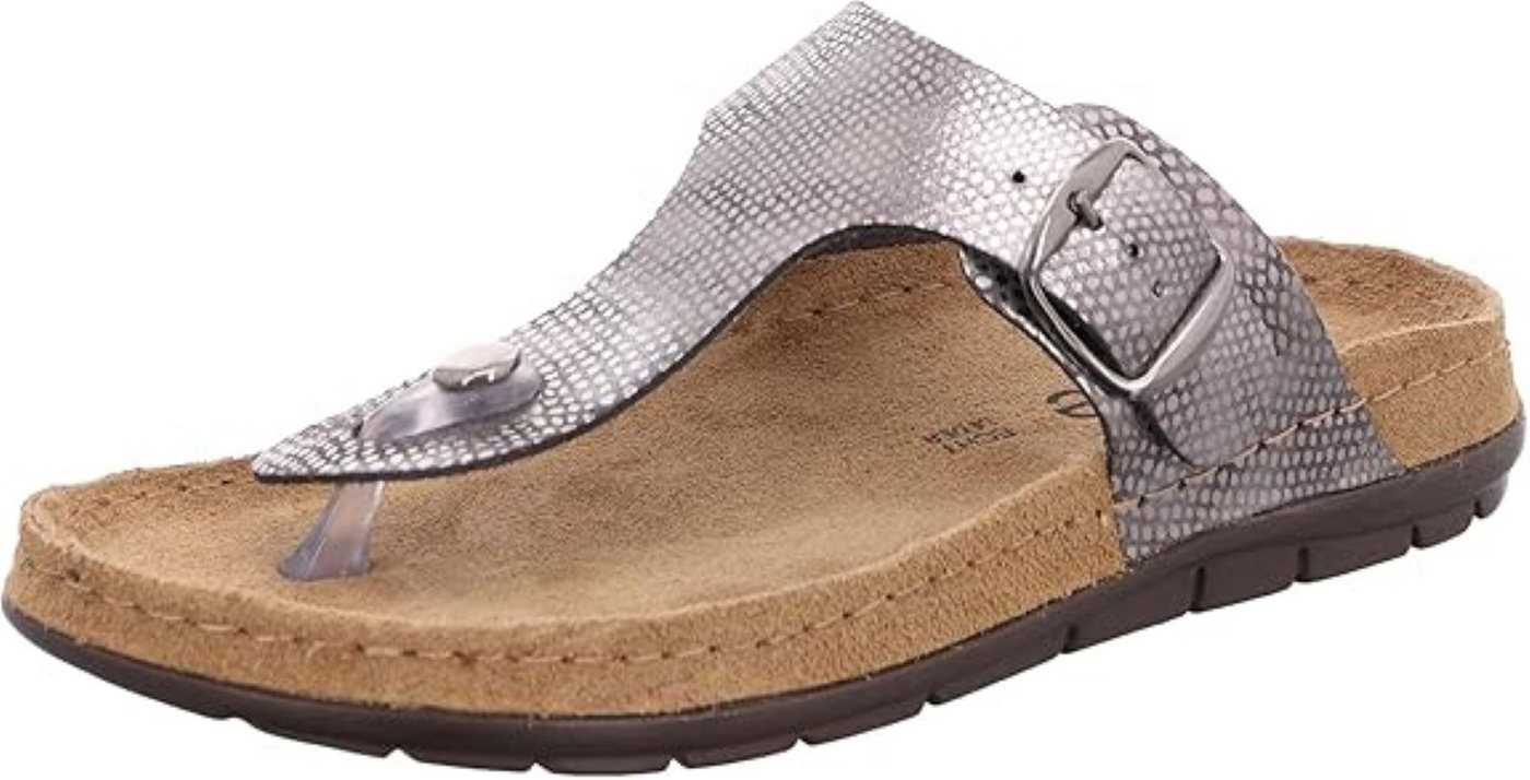 Rohde Rodigo 5867 88 Damen Zehentrenner anthrazit Zehentrenner Reptil Print