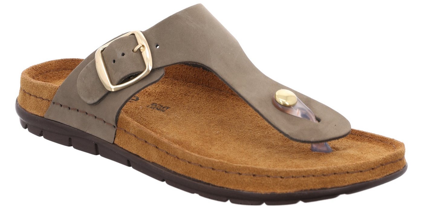 Rohde Rodigo-D Zehentrenner Keilabsatz, Sommerschuh, Schlappen, Hausschuh mit Schnallenverschluss