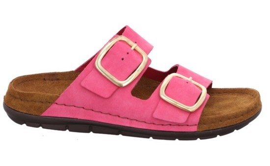 Rohde Rodigo Pantolette, Keilabsatz, Sommerschuh, Hausschuh mit komfortablem Softfußbett (rosa)