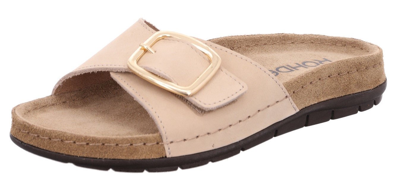 Rohde RODIGO Pantolette Sommerschuh, Schlappen, Strandschuh, Badeschuh mit Leder-Softfußbett