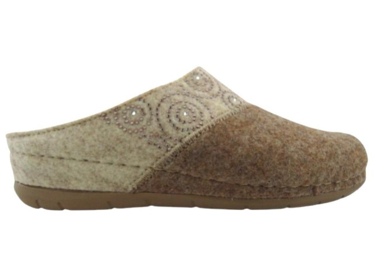 Rohde Softfilz beige Hausschuh