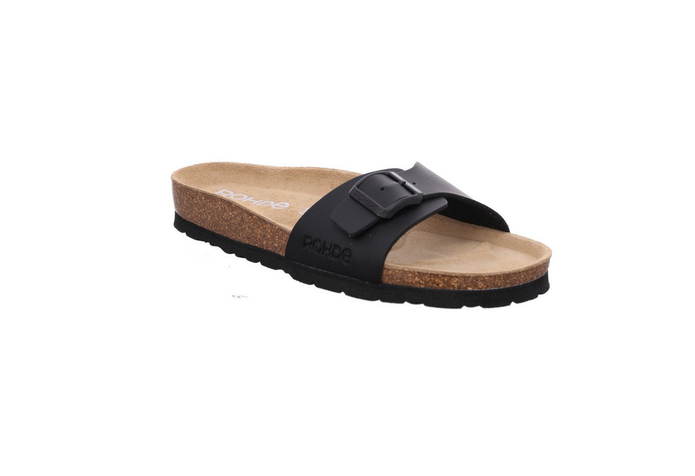 Rohde SUNNYS Pantolette Sommerschuh, Schlappen, Urlaubsschuh, Strandschuh mit Fußbett (schwarz)