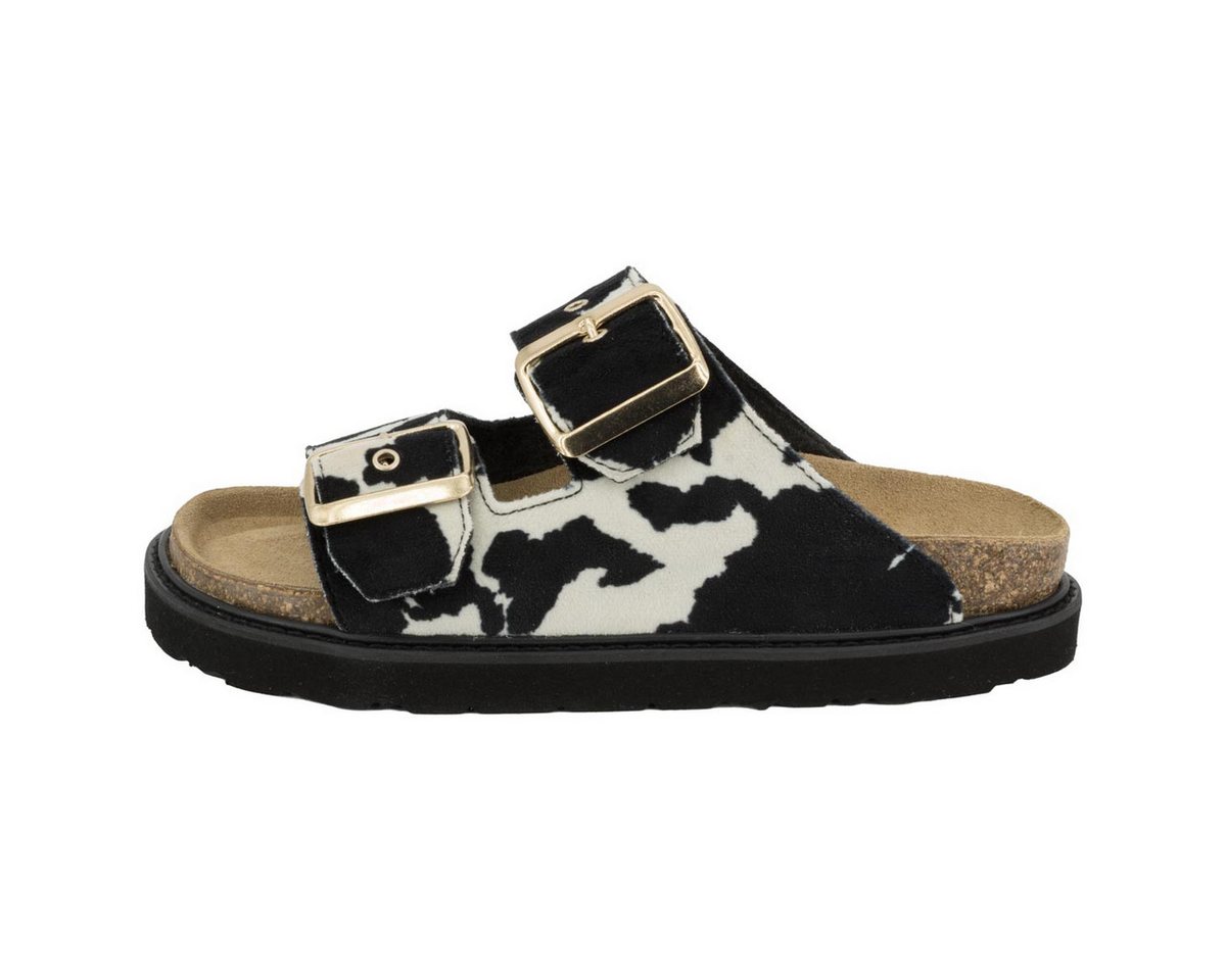 Rohde Tropea Pantolette (1-tlg) Pantoletten - Weiches Fußbett für Komfort, Modischer Print (schwarz)