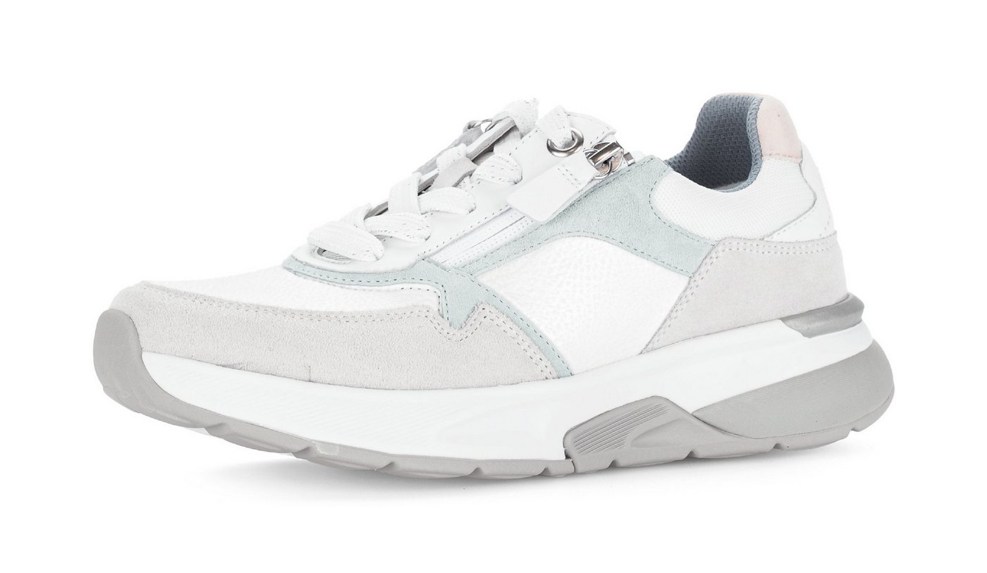 rollingsoft Keilsneaker, Freizeitschuh, Halbschuh, Schnürer mit gepolstertem Schaftrand (weiß)