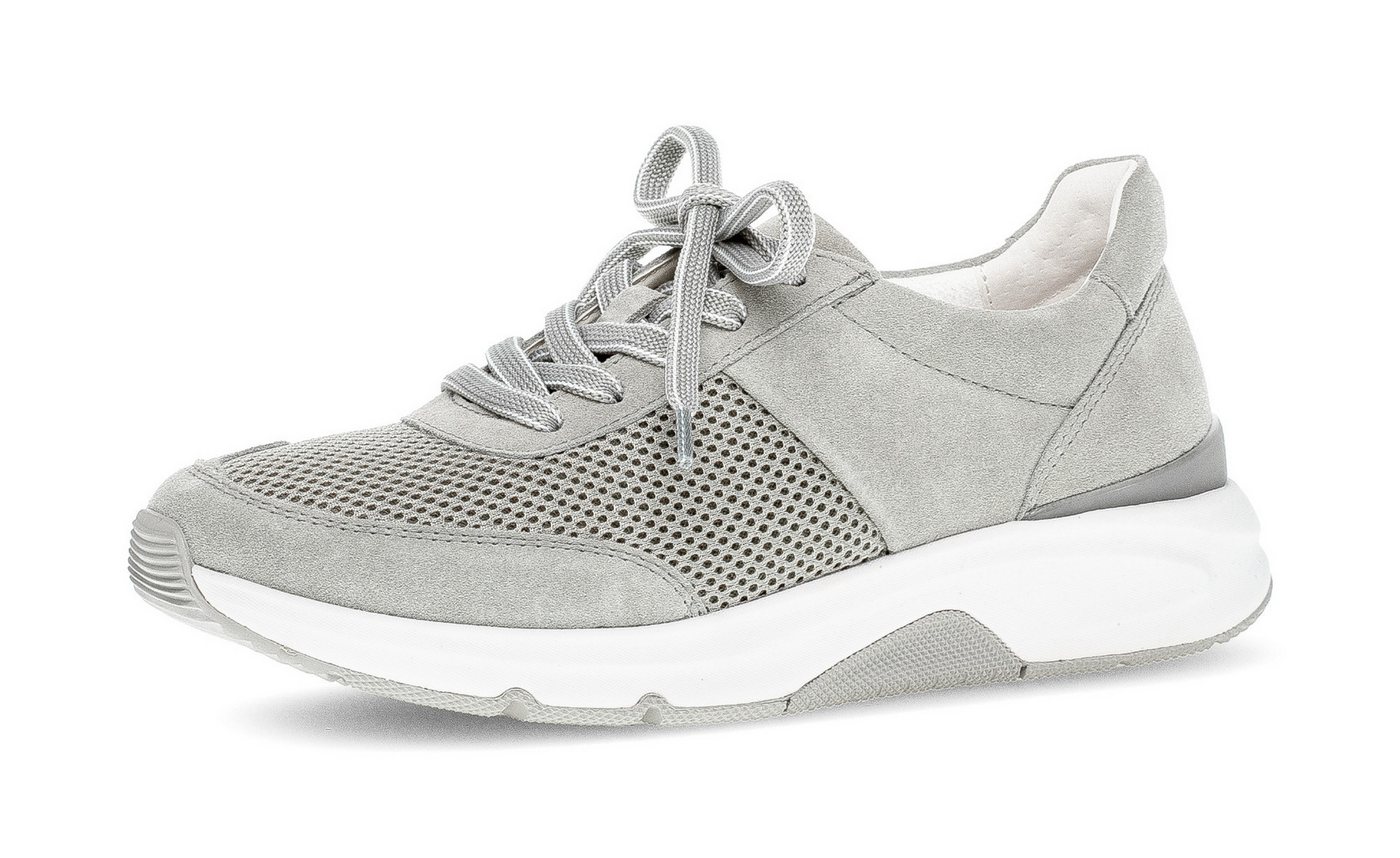 rollingsoft Keilsneaker, Freizeitschuh, Halbschuh, Schnürschuh, Logoschriftzug an der Ferse (grau)