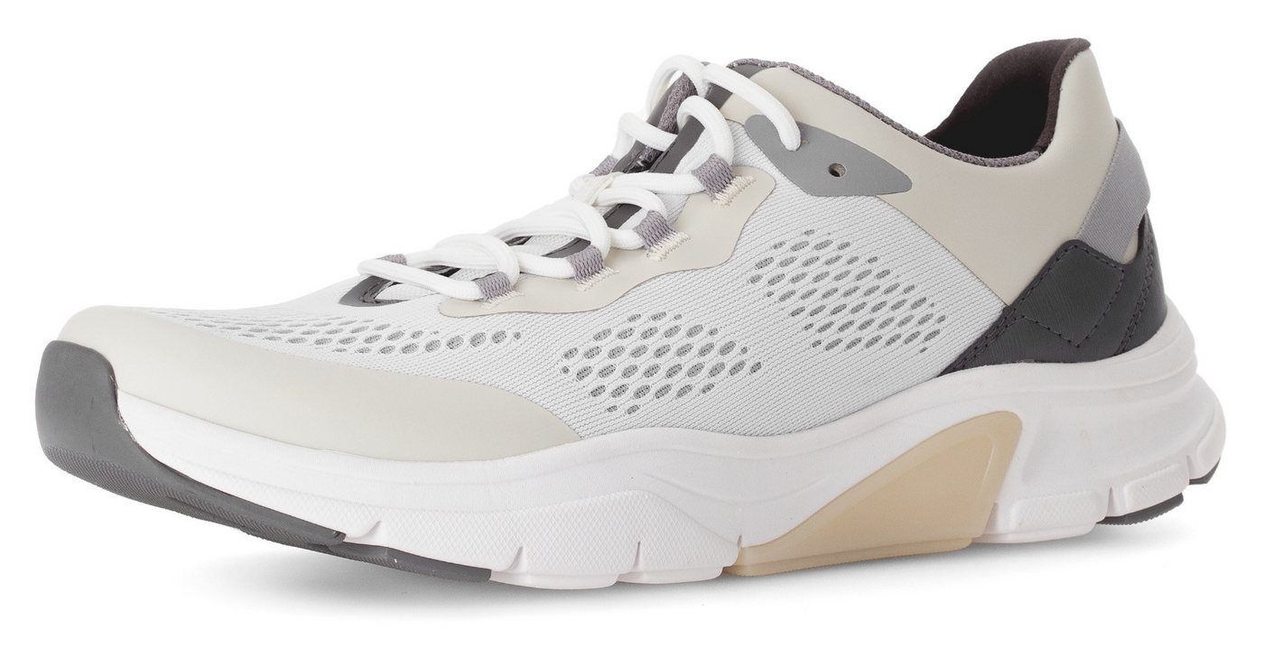 rollingsoft Keilsneaker, Freizeitschuh, Halbschuh, Schnürschuh mit Kontrastbesätzen, Weite G (weiß)
