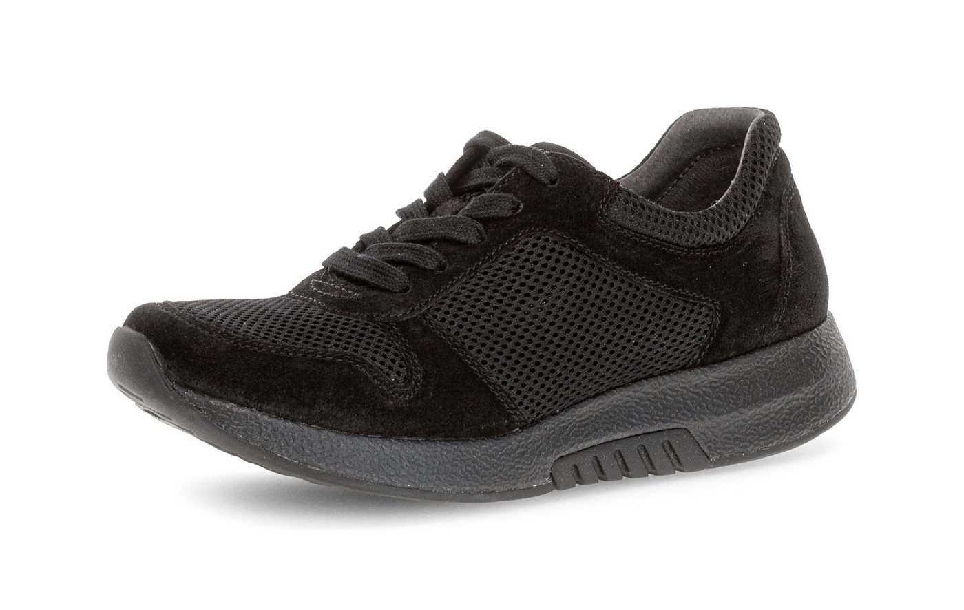 rollingsoft Keilsneaker, Freizeitschuh, Halbschuh, Schnürschuh mit Logo an der Ferse (schwarz)