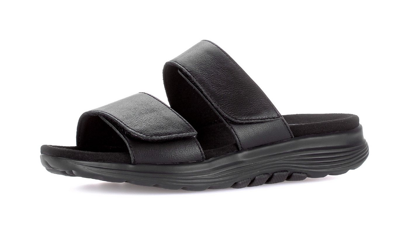 rollingsoft Pantolette Keilabsatz, Schlupfschuh, Sommerschuh in Komfortweite G (weit) (schwarz)