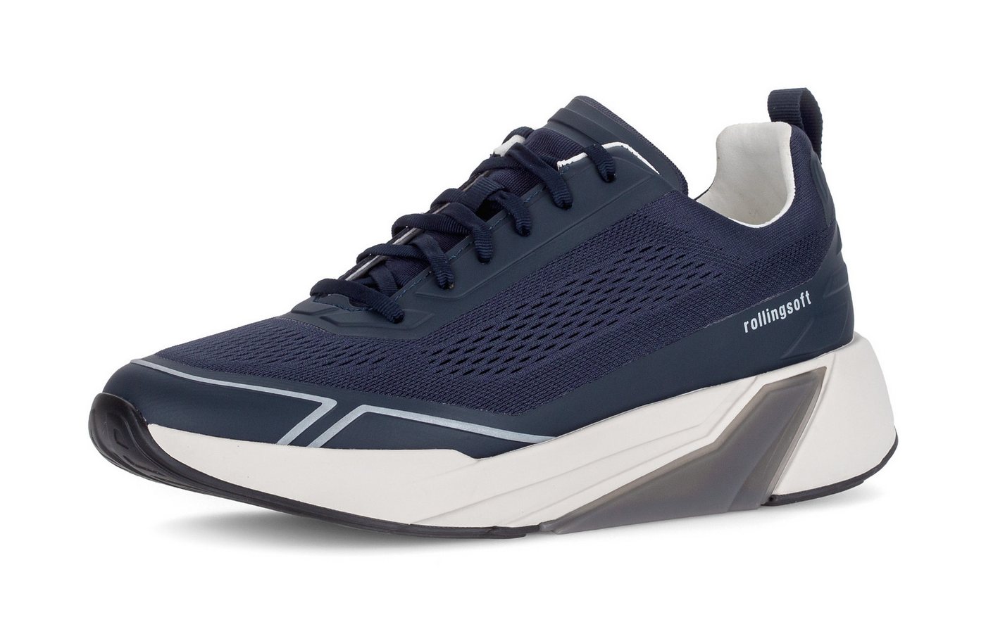 rollingsoft Sneaker, Freizeitschuh, Halbschuh, Schnürer mit Details in der Sohle, G-Weite (blau)