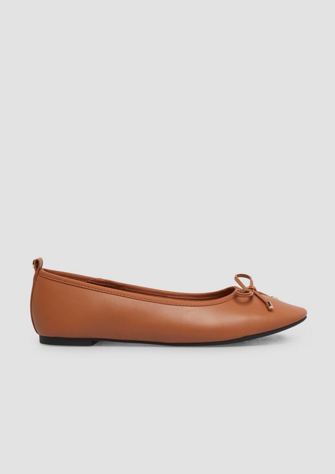 s.Oliver Ballerinas Ballerina Ballerinas mit Schleife und Leo-Print (8755_zimt)