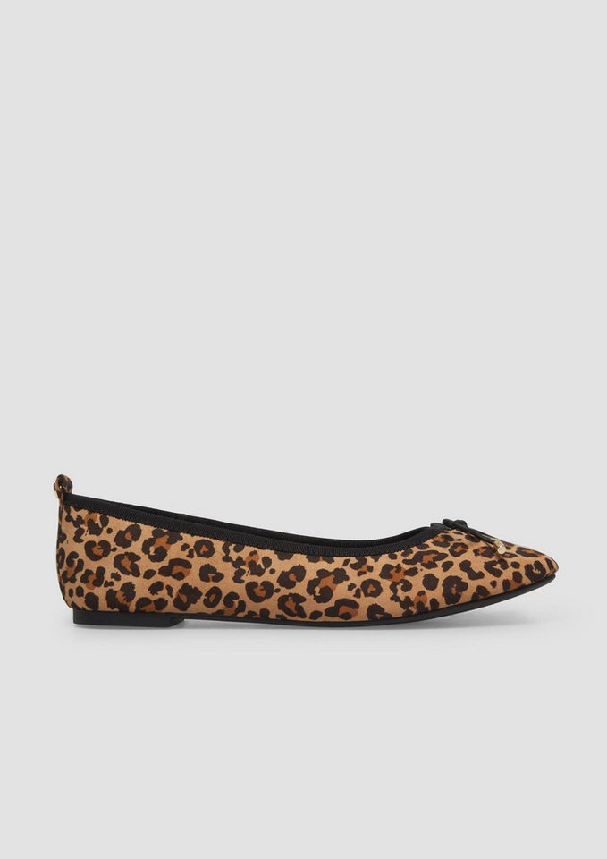 s.Oliver Ballerinas Ballerina Ballerinas mit Schleife und Leo-Print (braun/bunt)