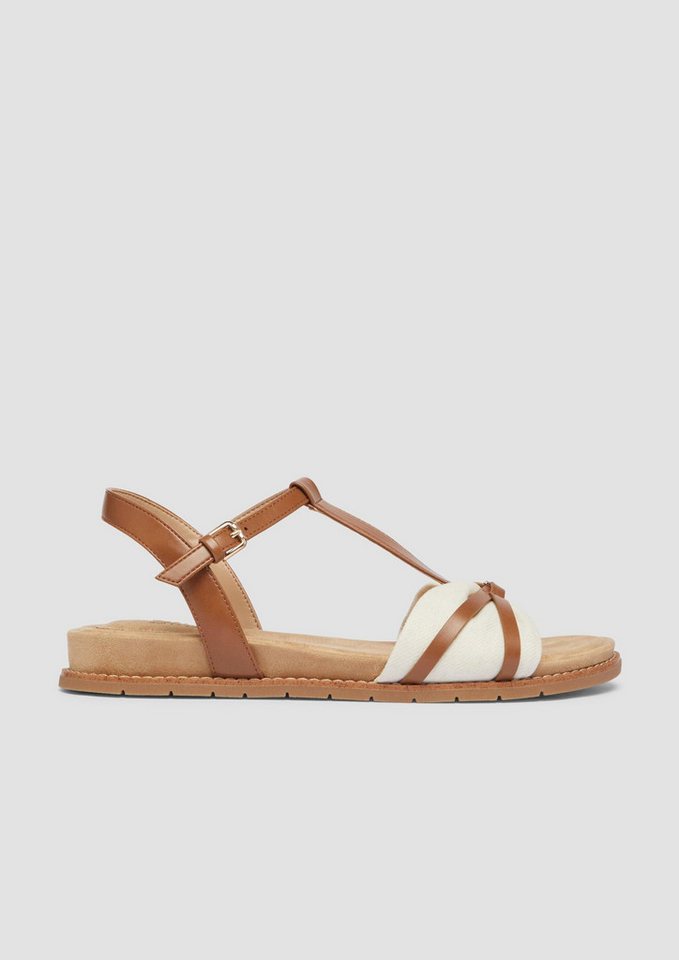 s.Oliver Pantoletten Sandale Pantoletten im Colour-Blocking (beige)