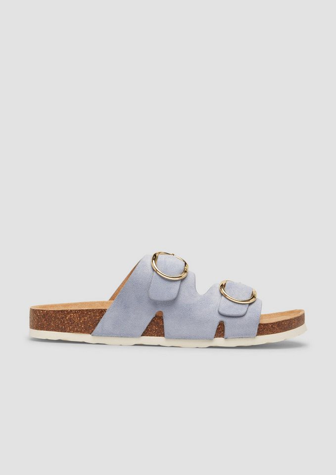 s.Oliver Pantoletten Sandale Pantoletten in Leder-Optik (blau)