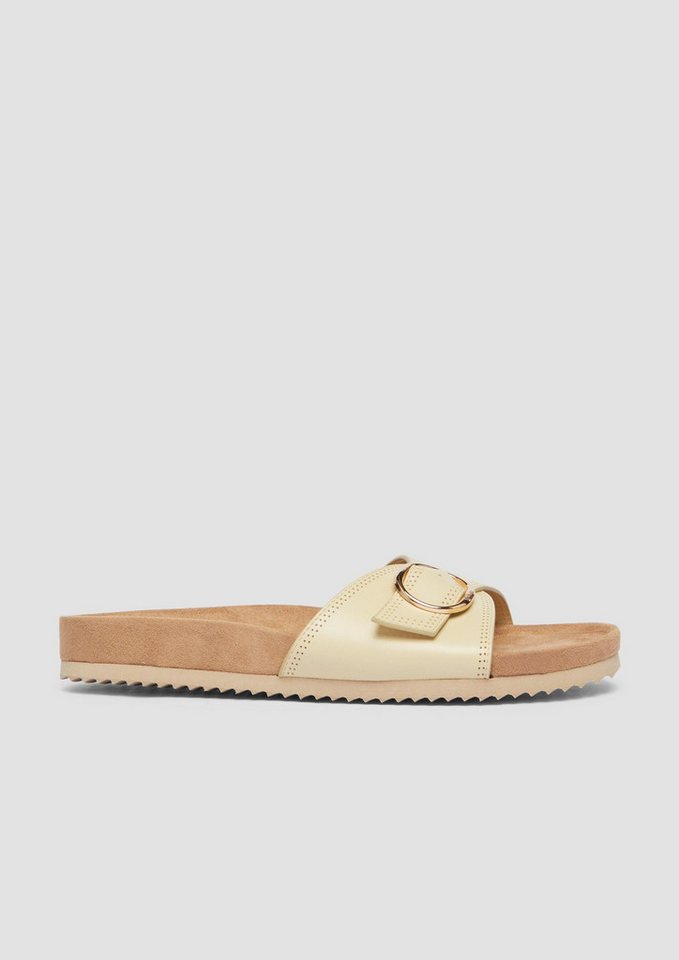 s.Oliver Pantoletten Sandale Pantoletten mit Schmuck-Detail (beige)