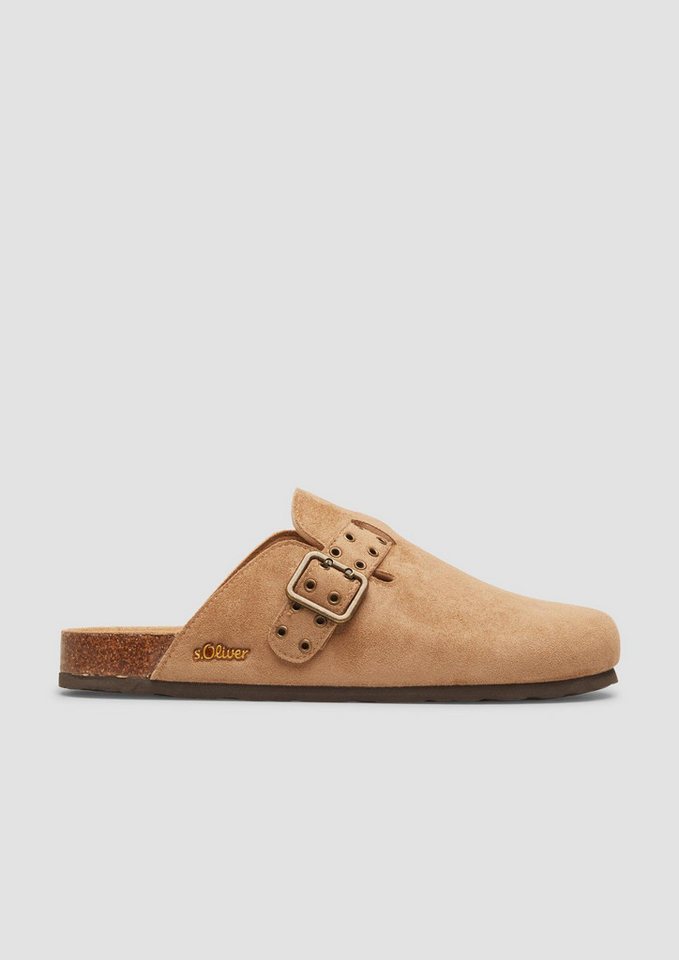 s.Oliver Pantoletten Slipper Pantoletten in Veloursleder-Optik mit Nieten