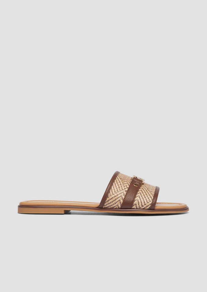 s.Oliver Sandalen Sandale Slides mit Flecht-Design (beige/bunt)
