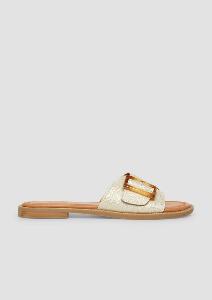 s.Oliver Sandalen Sandale Slides mit Schmuck-Detail (beige)