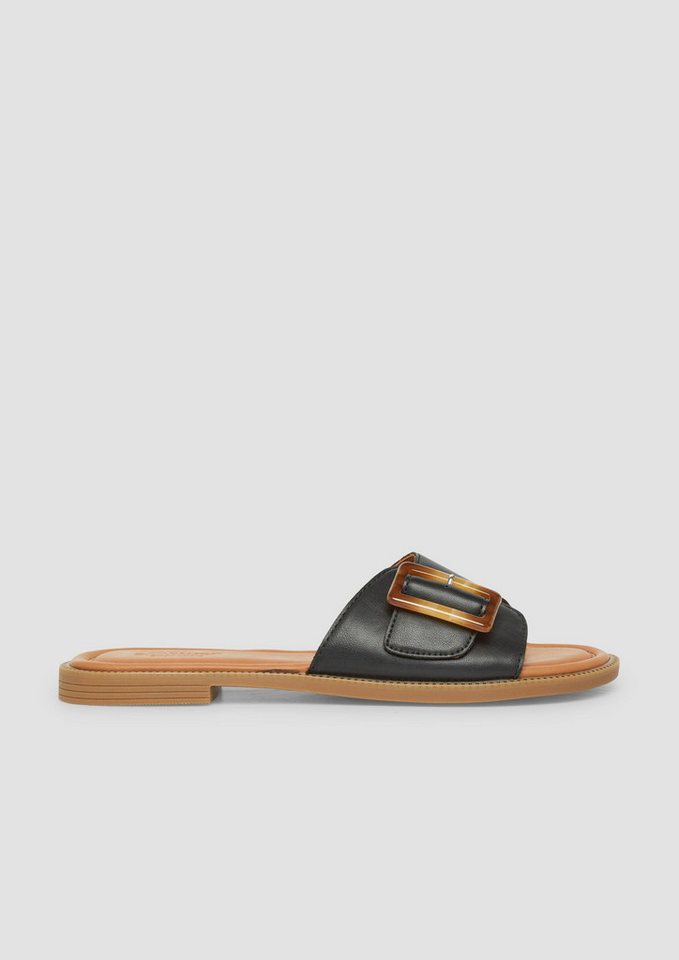 s.Oliver Sandalen Sandale Slides mit Schmuck-Detail (schwarz)