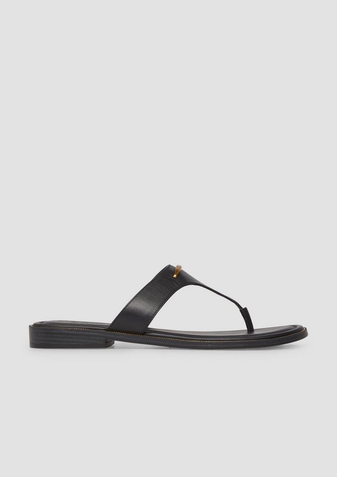 s.Oliver Sandalen Sandale Zehentrenner-Sandalen aus Leder mit dekorativem Detail