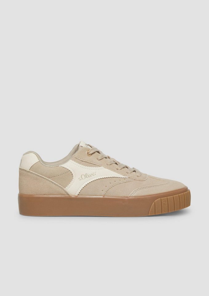 s.Oliver Sneakers Sneaker Leder-Sneaker mit Plateau-Sohle