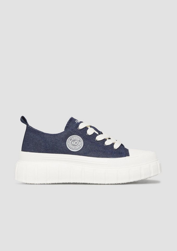 s.Oliver Sneakers Sneaker Textil-Sneaker mit Plateau-Sohle (blau)