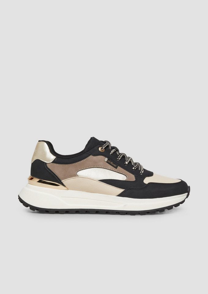 s.Oliver Sneakers Sneaker Sneaker in Leder-Optik mit Artwork (bunt/schwarz)