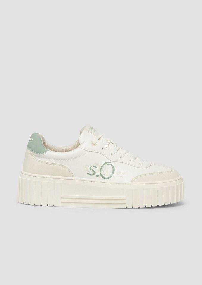 s.Oliver Sneakers Sneaker Sneaker mit Plateau-Sohle und Logo-Detail (weiß)