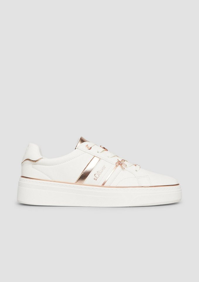 s.Oliver Sneakers Sneaker Sneaker mit Plateau-Sohle und Logo-Detail (weiß)