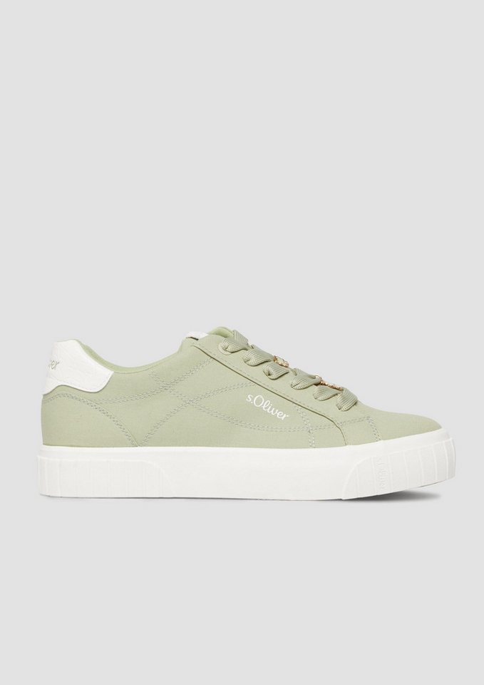 s.Oliver Sneakers Sneaker Textil-Sneaker mit Schnürung (grün)