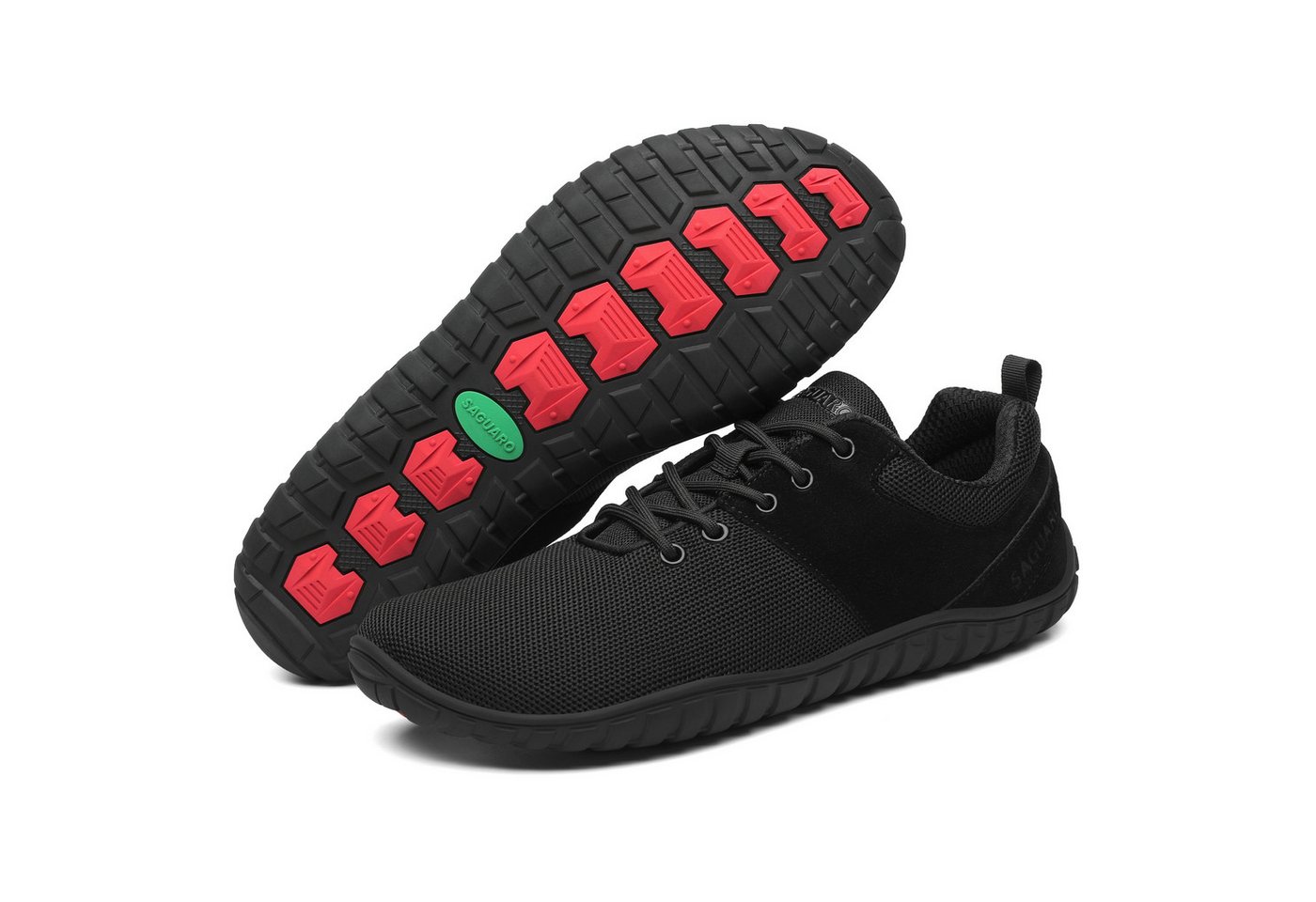 SAGUARO Active Sommer Barfußschuh (6mm Sohlenstärke, Nullabsatz, bequem, leicht, atmungsaktiv, rutschfest) Minimalschuhe Sportschuhe Sneaker Halbschuh Schnürschuh Freizeitschuhe