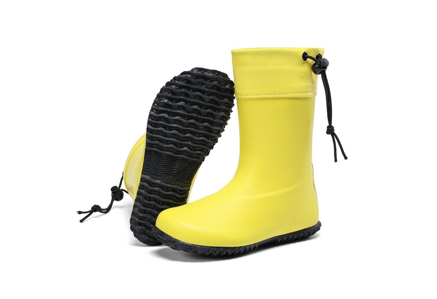 SAGUARO Barfußschuhe Barfuß - Gummistiefel (3mm Sohlenstärke, Nullabsatz, bequem, leicht, leicht-gefüttert, rutschfest) Minimalschuhe wasserdicht Regen-Schuhe Regen-Stiefel Schuhkragen vegan
