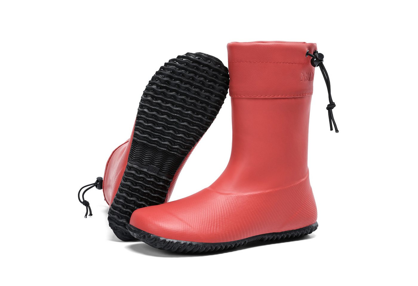 SAGUARO Barfußschuhe (Festival) Barfuß - Gummistiefel (3mm Sohlenstärke, Nullabsatz, bequem, leicht, leicht-gefüttert, rutschfest) Winter-Stiefel wasserdicht Regenschuhe Regen-Stiefel Schuhkragen vegan