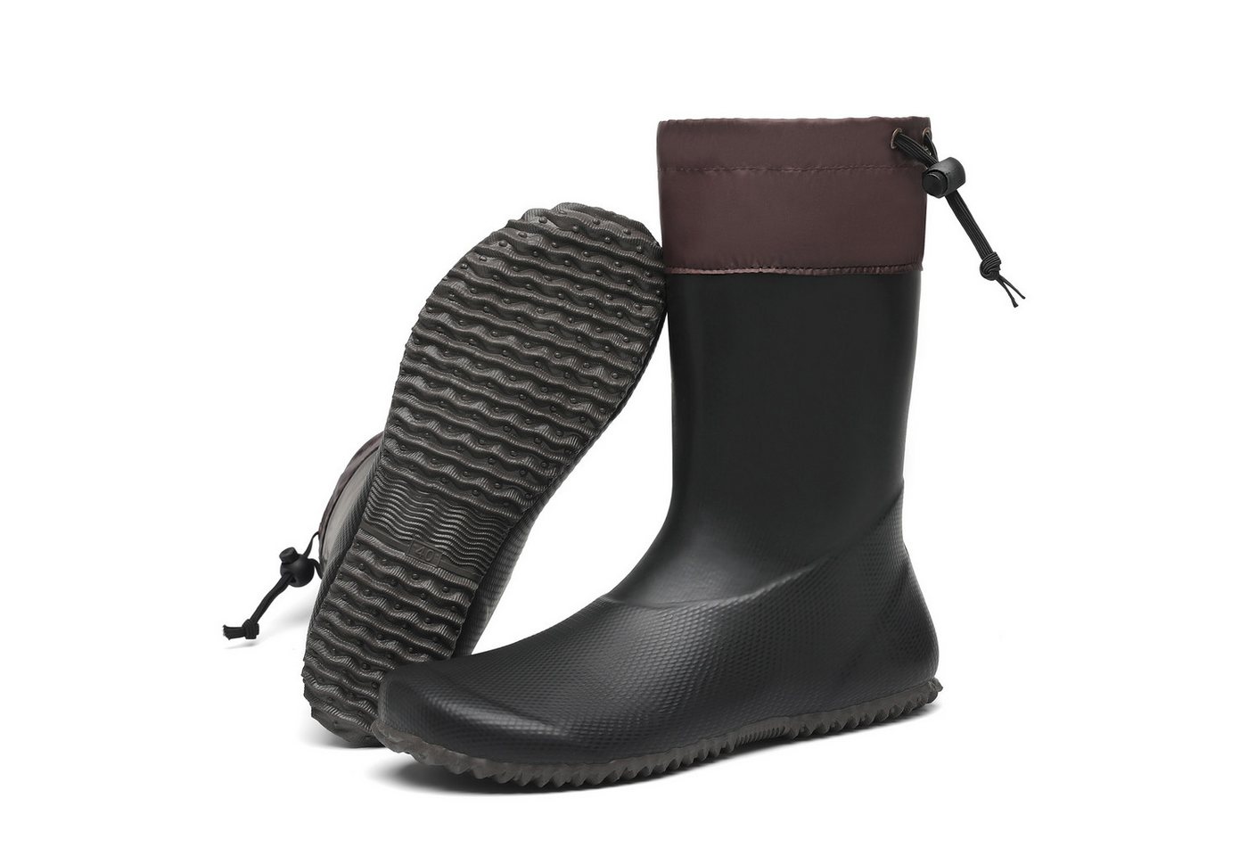 SAGUARO Barfußschuhe (Festival) Barfuß - Gummistiefel (3mm Sohlenstärke, Nullabsatz, bequem, leicht, leicht-gefüttert, rutschfest) Winter-Stiefel wasserdicht Regenschuhe Regen-Stiefel Schuhkragen vegan
