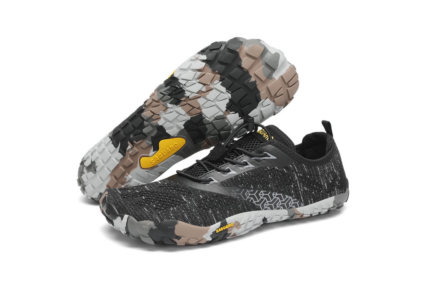 SAGUARO Smart II (flexible Sohle, breite Zehenbox) schwarz/grau Barfußschuh