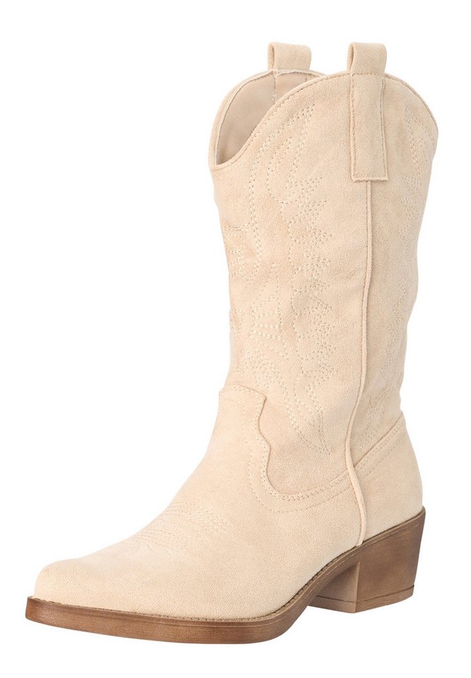 Salinyang Cowboy Boots Damen mit Stickerei & Blockabsatz Western Stiefel Cowboystiefel