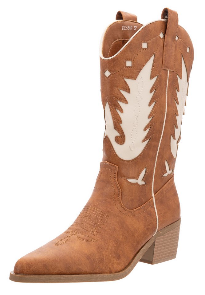Salinyang Stiefel Cowboystiefel (braun)