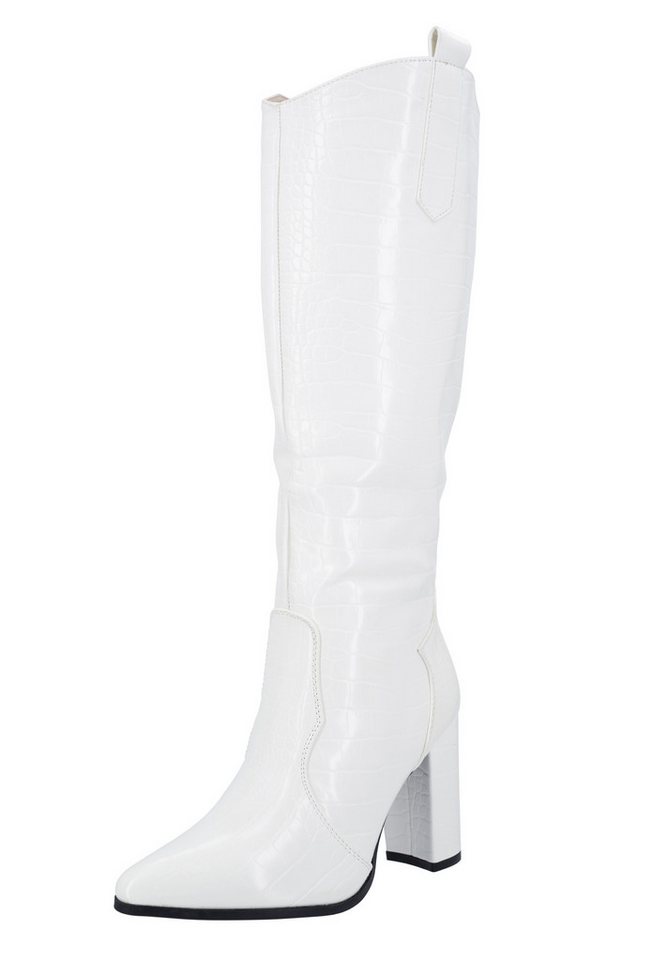 Salinyang Damen Stiefel mit Blockabsatz – Elegante kniehohe Boots in Lederoptik Stiefel