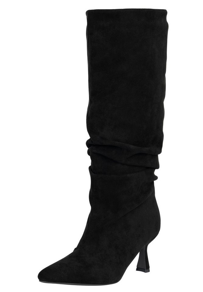 Salinyang Kniehohe Damenstiefel mit gerafftem Schaft & Absatz Elegant Stiefel