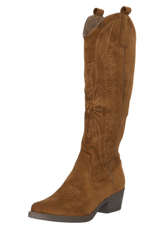 Salinyang Western Boots Damen kniehoch mit modernem Cowboy Look Stiefel