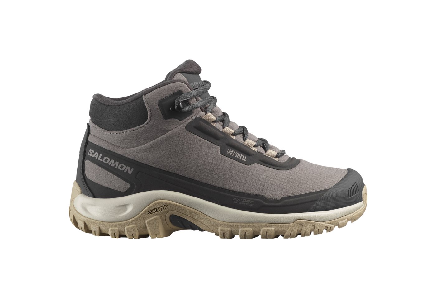 Salomon SHELTER WP W Winterstiefel Winterschuhe, Winterboots, Snowboots, wasserdicht (Plum Kitten/Phantom/Desert Tan)