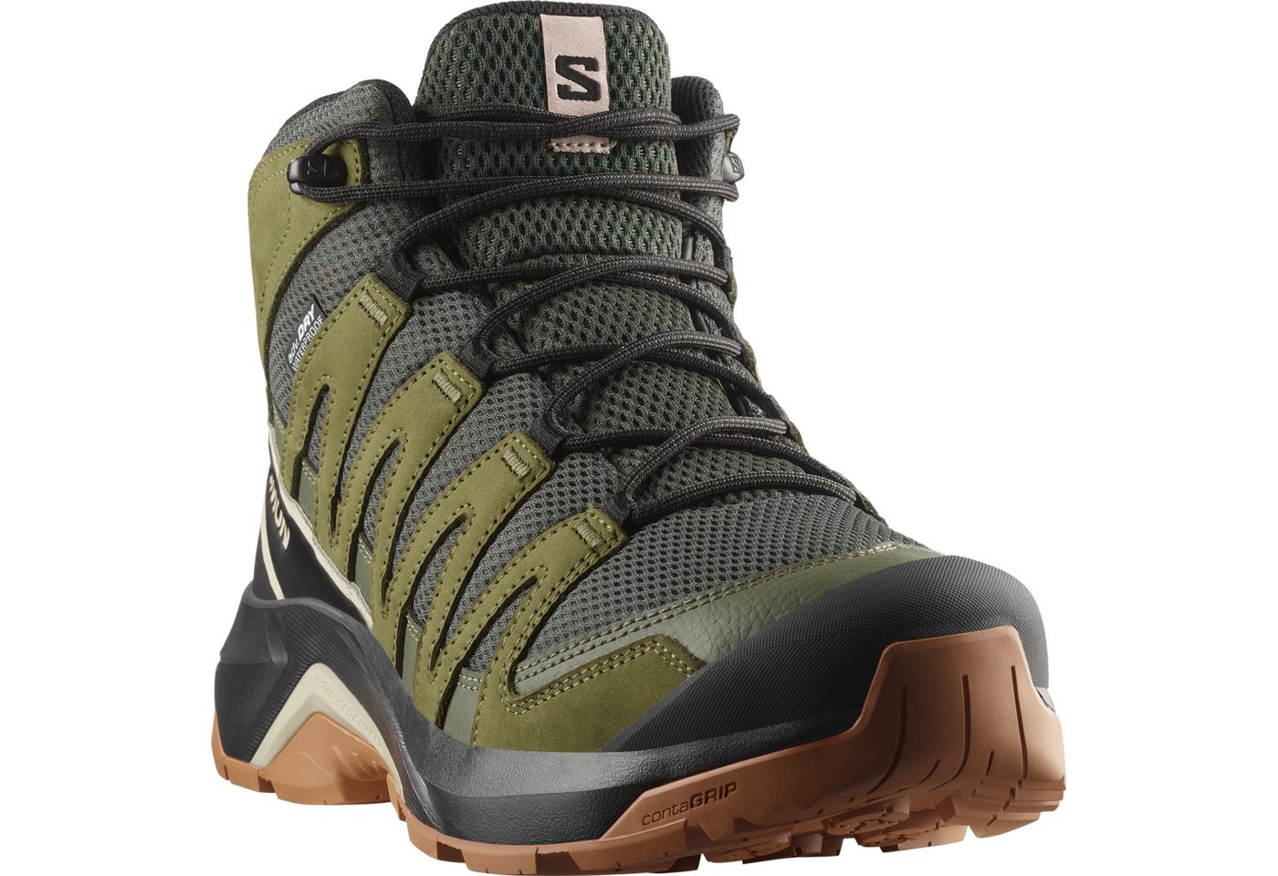 Salomon X-ADVENTURE RECON MID GORE-TEX Wanderschuh wasserdicht dank Gore-Tex Membrane (grün)