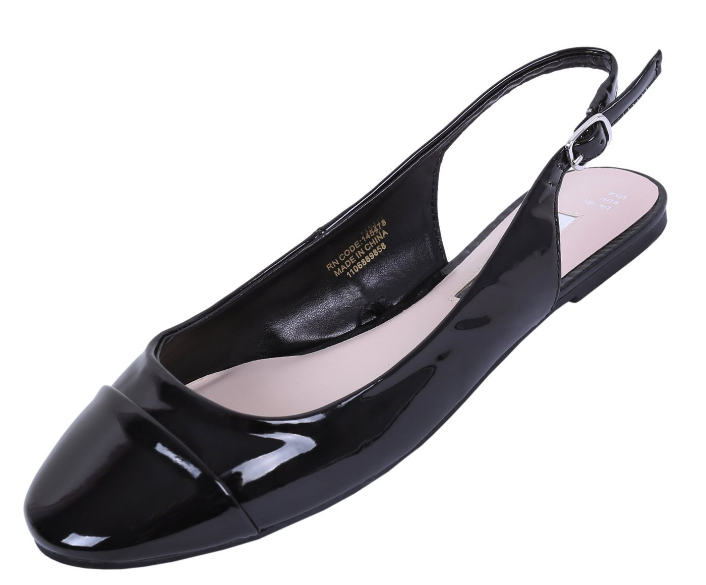 Sarcia.eu Schwarze Ballerinas mit Verschluss und offener Ferse 38 EU Ballerina