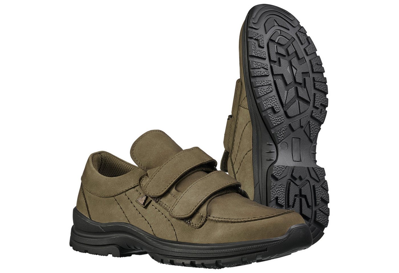 Schmidt Nubukleder Wanderschuh (wasserabweisend Klettverschluss) Outdoorschuh Herren (grün)