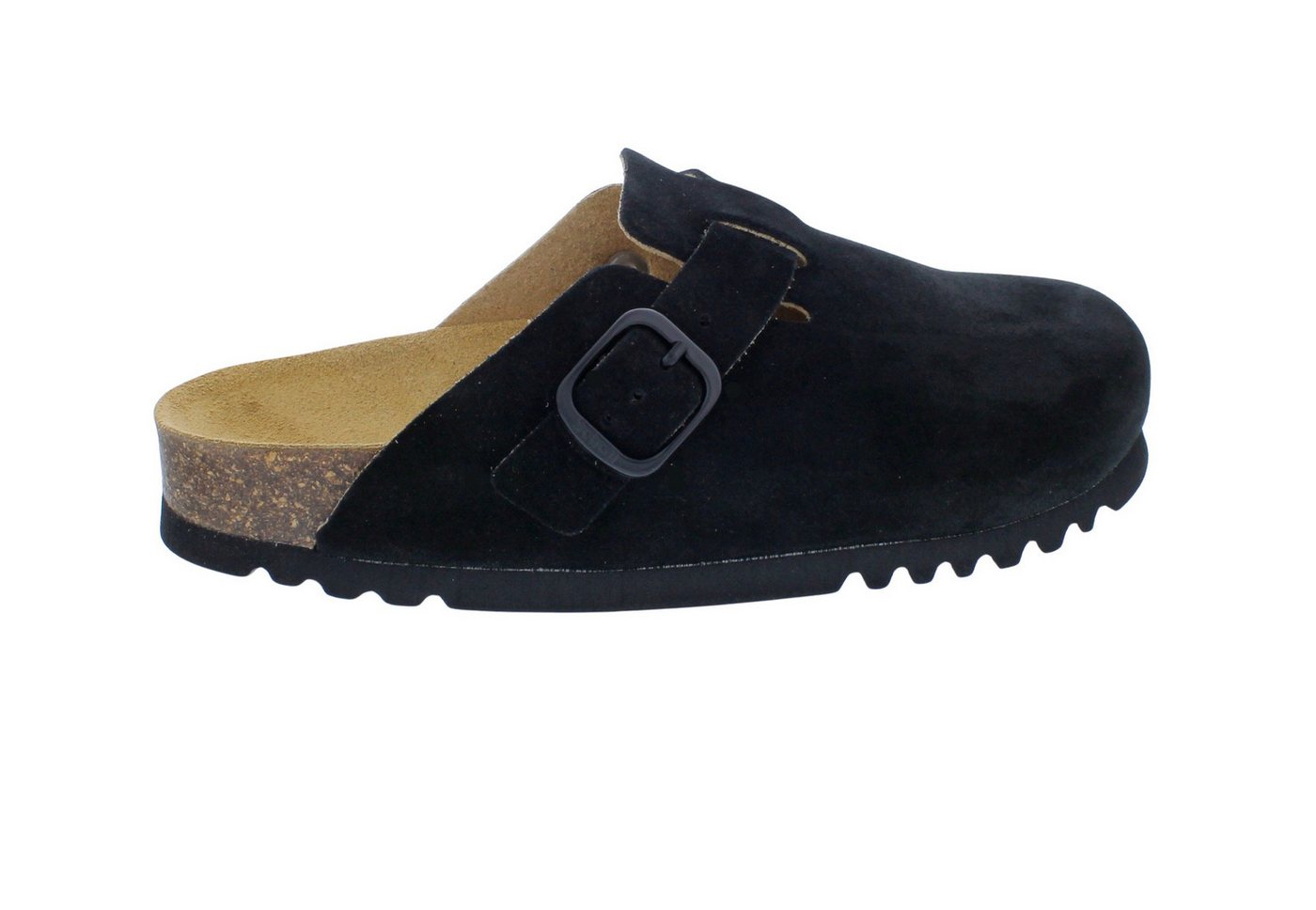 Scholl Fae Clog Black Suede - Velourleder in Schwarz Clog